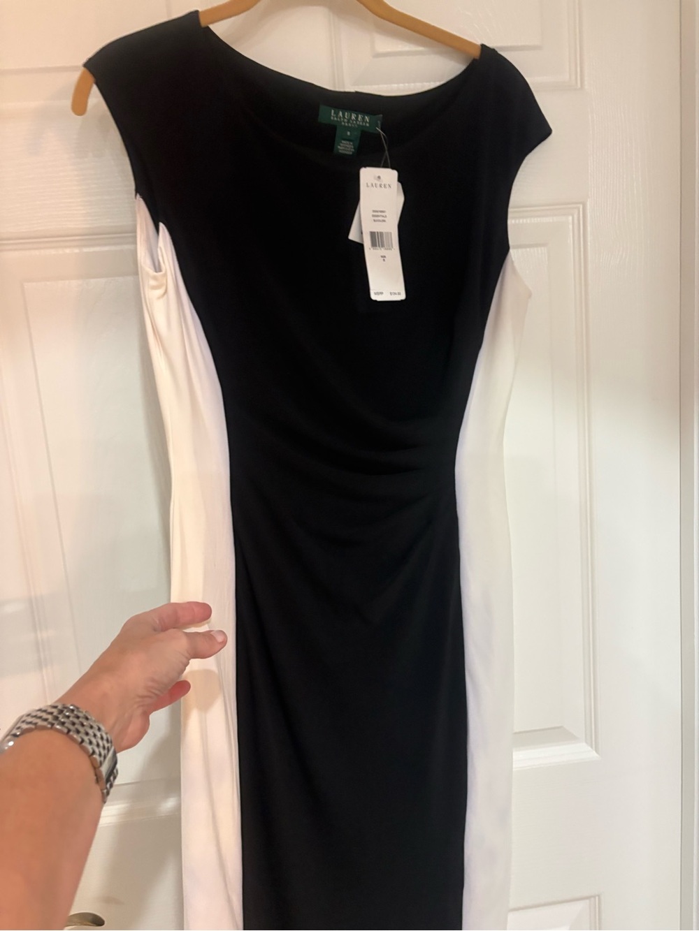 NWT Lauren Ralph Lauren Colorblock Ruched Sheath Dress Size 8